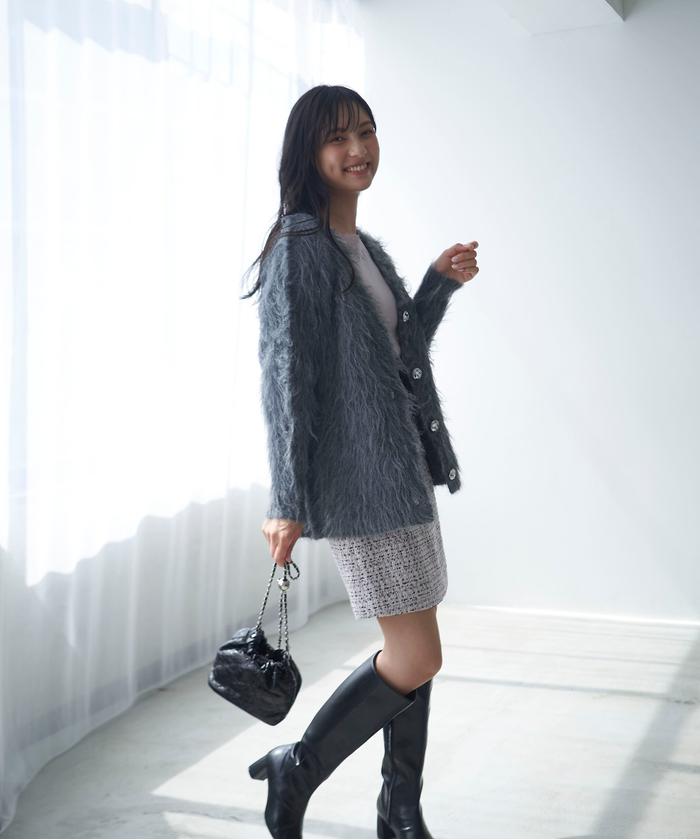 美品　BRIEFING カーディガン WEB限定 WARDROBE SMART】KOUKIN ハイゲージ ニット