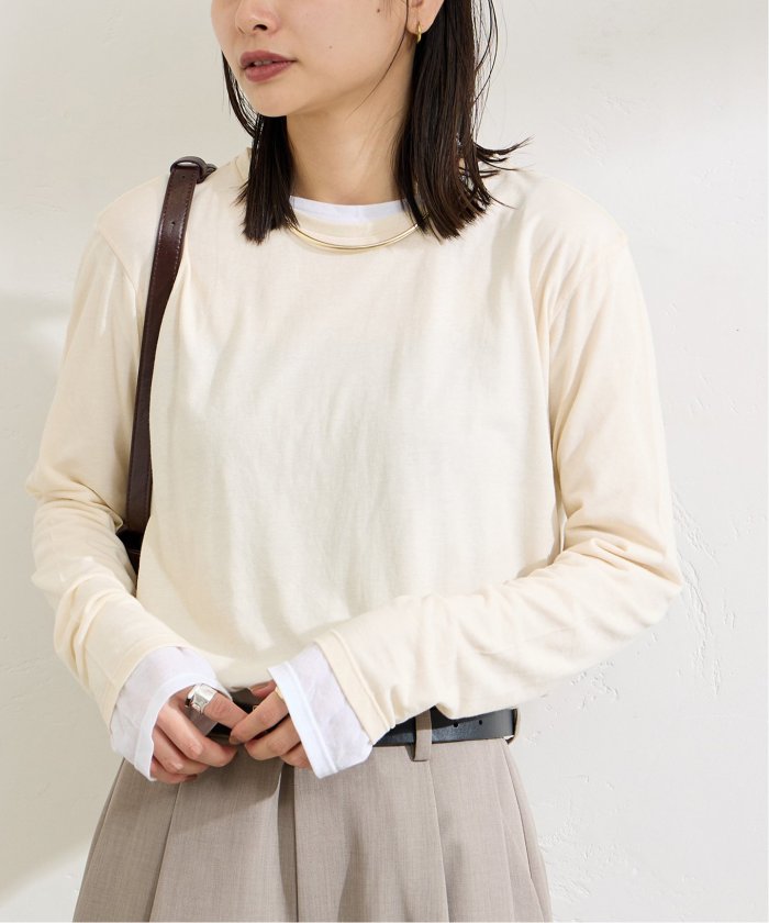 JOURNAL STANDARD クルーネックシアーロングTシャツ　ピンク 追加3》シアークルーネックロングTEE（Tシャツ／カットソー