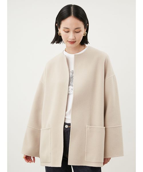 very掲載　ミラオーウェン ショート丈　リバーダブルコート Mila Owen（ミラオーウェン）の「ショート丈リバーダブルコート