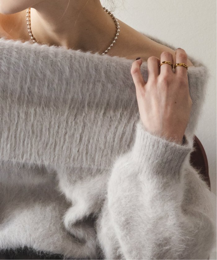セール 30%OFF】【NOBLE×L'AUBE BLANC】FOX/カシミヤオフ セール 30%OFF】【NOBLE×L'AUBE BLANC】FOX/カシミヤオフ