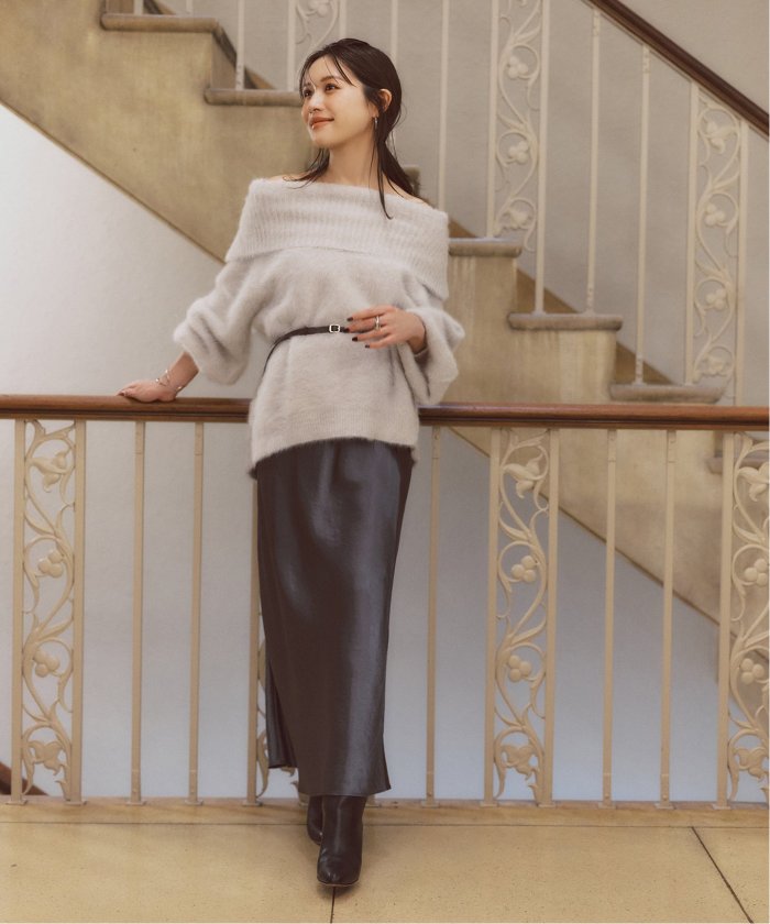セール 30%OFF】【NOBLE×L'AUBE BLANC】FOX/カシミヤオフ セール 30%OFF】【NOBLE×L'AUBE BLANC】FOX/カシミヤオフ