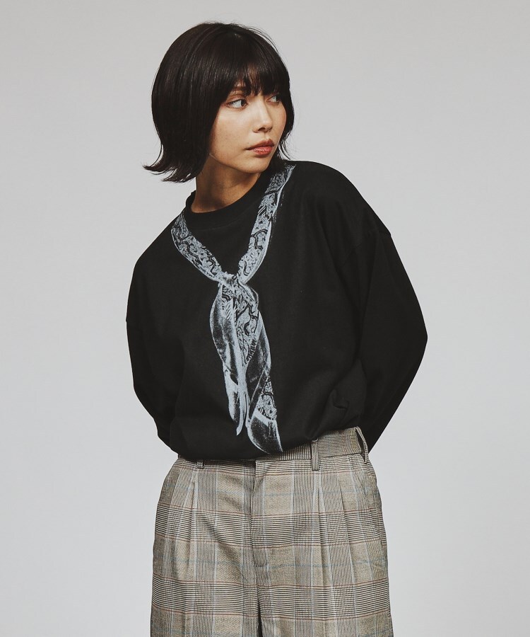 セール 50%OFF】スカーフ柄トロンプルイユカットソー(506837657