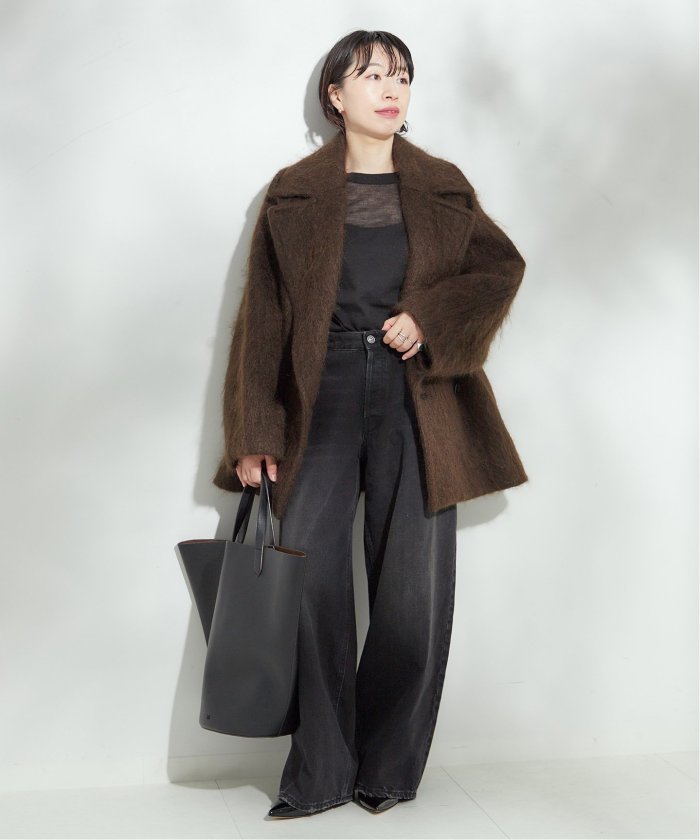 セール 30%OFF】モヘヤMIXシャギーダブルコート(506837998 セール 30%OFF】モヘヤMIXシャギーダブルコート(506837998