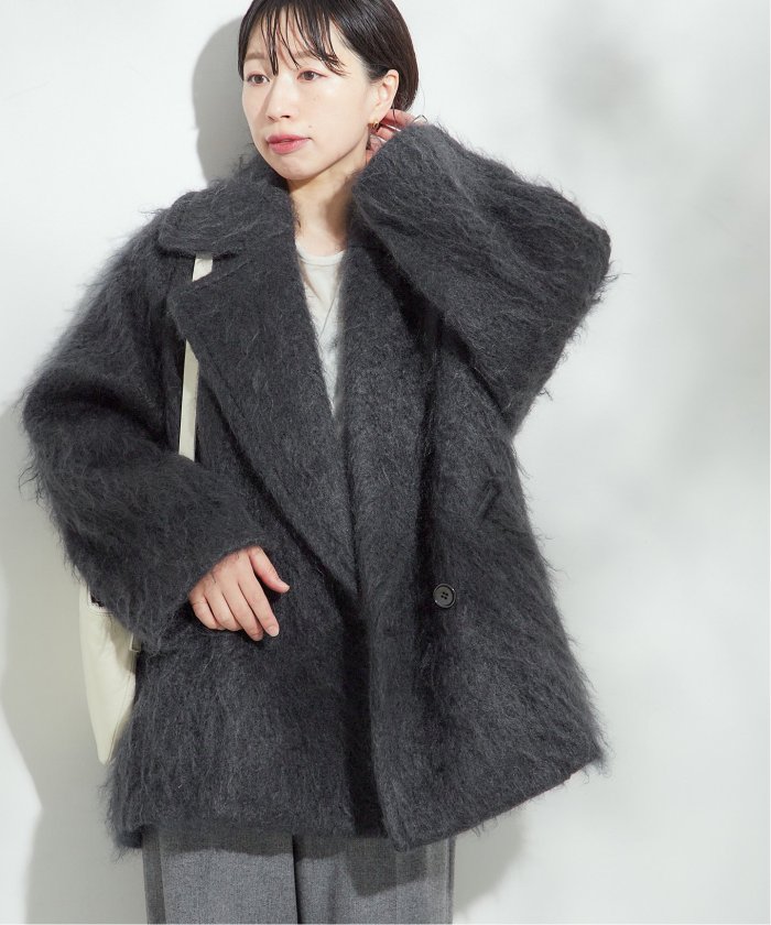 セール 30%OFF】モヘヤMIXシャギーダブルコート(506837998 セール 30%OFF】モヘヤMIXシャギーダブルコート(506837998