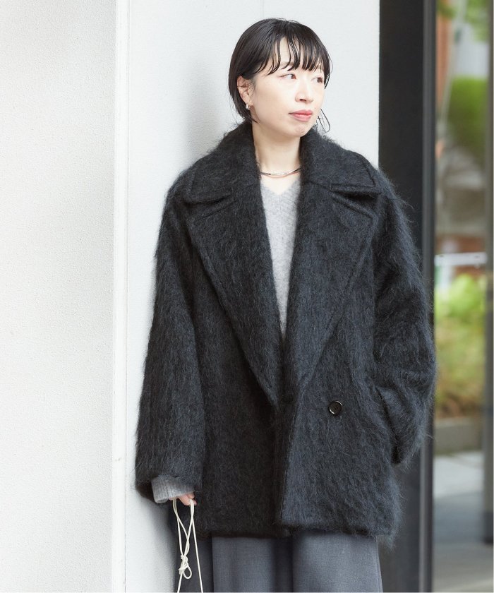 セール 30%OFF】モヘヤMIXシャギーダブルコート(506837998 セール 30%OFF】モヘヤMIXシャギーダブルコート(506837998