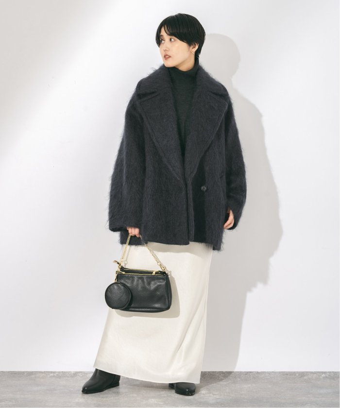 セール 30%OFF】モヘヤMIXシャギーダブルコート(506837998 セール 30%OFF】モヘヤMIXシャギーダブルコート(506837998