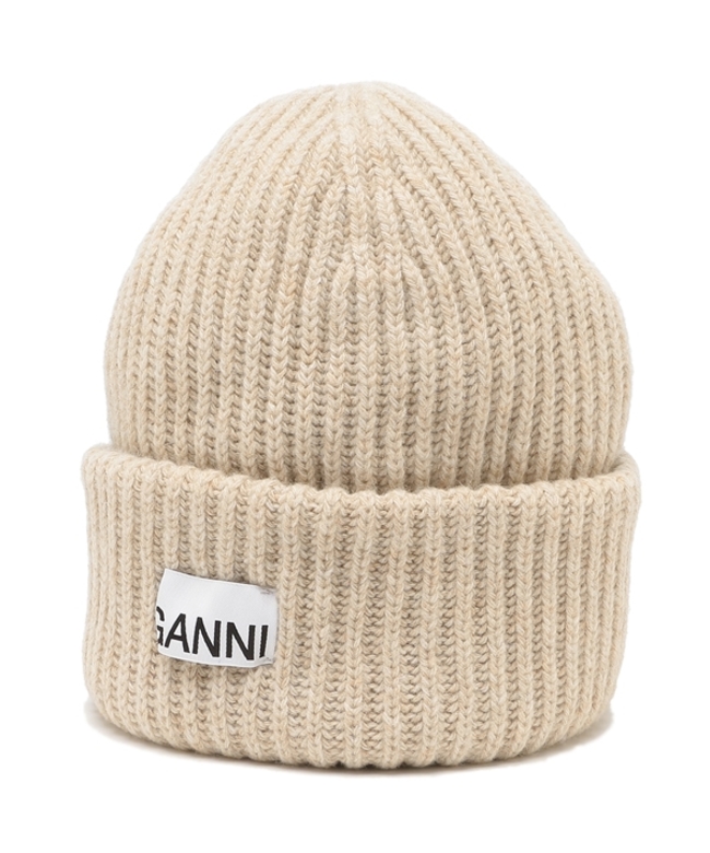 ガニー GANNI ガニー 帽子 ニット帽 ビーニー ベージュ ガニー GANNI ガニー 帽子 ニット帽 ビーニー ベージュ