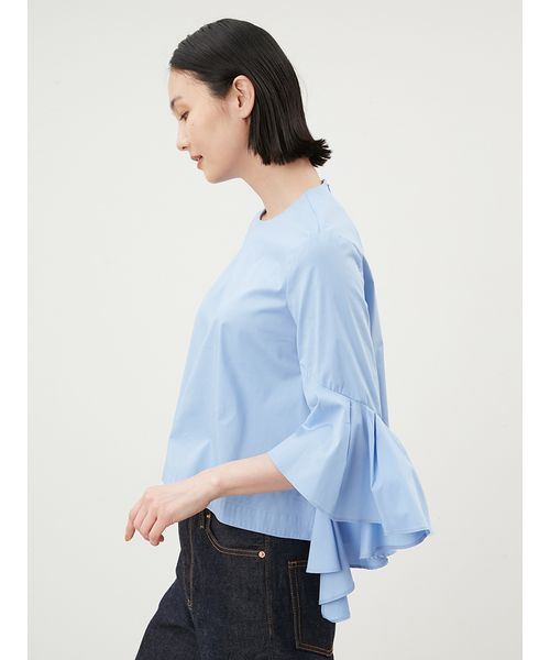 セール 50%OFF】ラッフルスリーブショート丈ブラウス(506599329 セール 50%OFF】ラッフルスリーブショート丈ブラウス(506599329