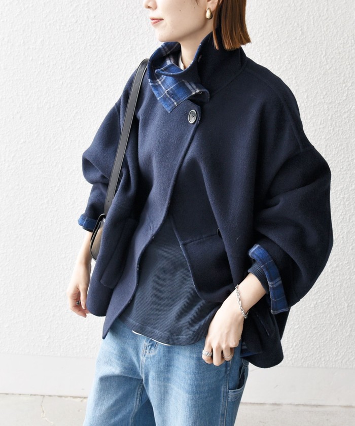 ノンネイティブ スタンドカラー デニムモッズコート ジップ ORTA
