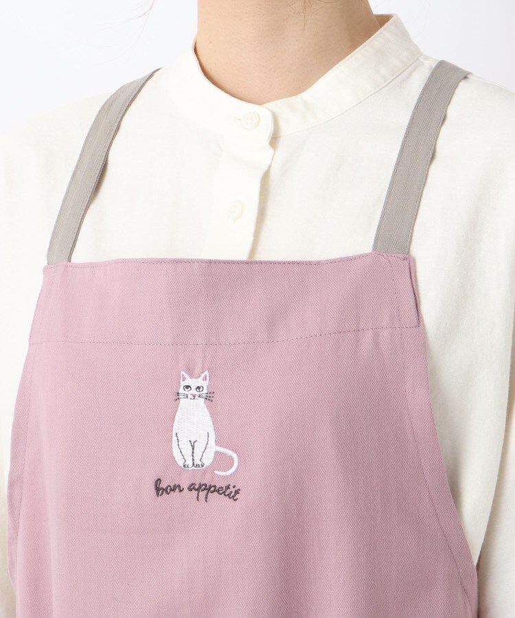 ワンズテラスオリジナル】ねこ エプロン ワンポイント刺繍 ワンズテラスオリジナル】ねこ エプロン ワンポイント刺繍