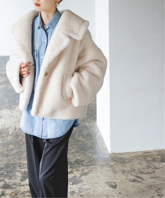 セール 30%OFF】スノーボアビッグカラーコート(506840619 セール 30%OFF】スノーボアビッグカラーコート(506840619