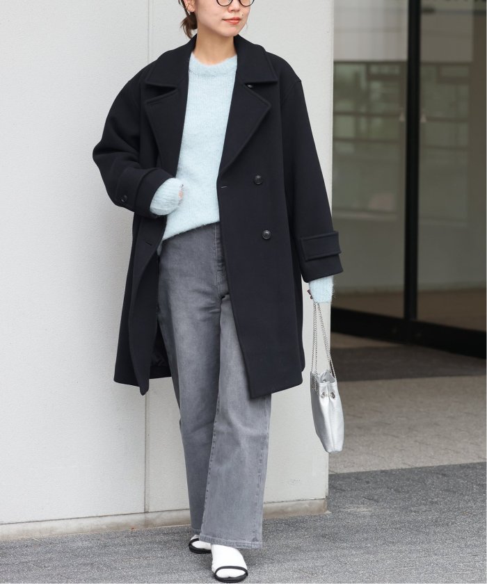 2024AW✨ relume ピュアラムロングコクーンコート　グレー　36 2024AW✨ relume ピュアラムロングコクーンコートグレー36