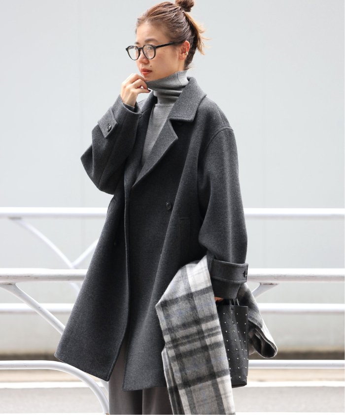 2024AW✨ relume ピュアラムロングコクーンコート　グレー　36 2024AW✨ relume ピュアラムロングコクーンコートグレー36