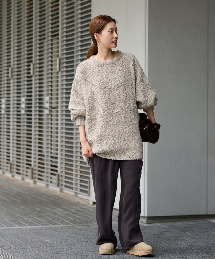セール 30%OFF】ウールスラブニットポンチョ(506841125 セール 30%OFF】ウールスラブニットポンチョ(506841125
