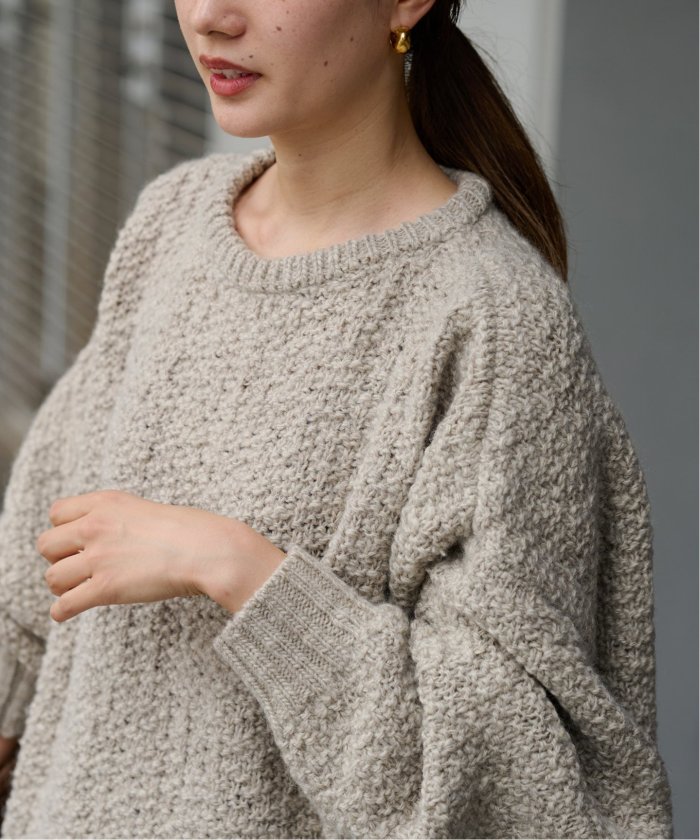 セール 30%OFF】ウールスラブニットポンチョ(506841125 セール 30%OFF】ウールスラブニットポンチョ(506841125