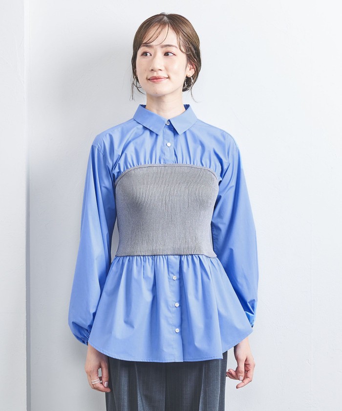 ニットビスチェ コンビ シャツ BLUE(506811133) | ユナイテッドアローズ(UNITED ARROWS) - d fashion