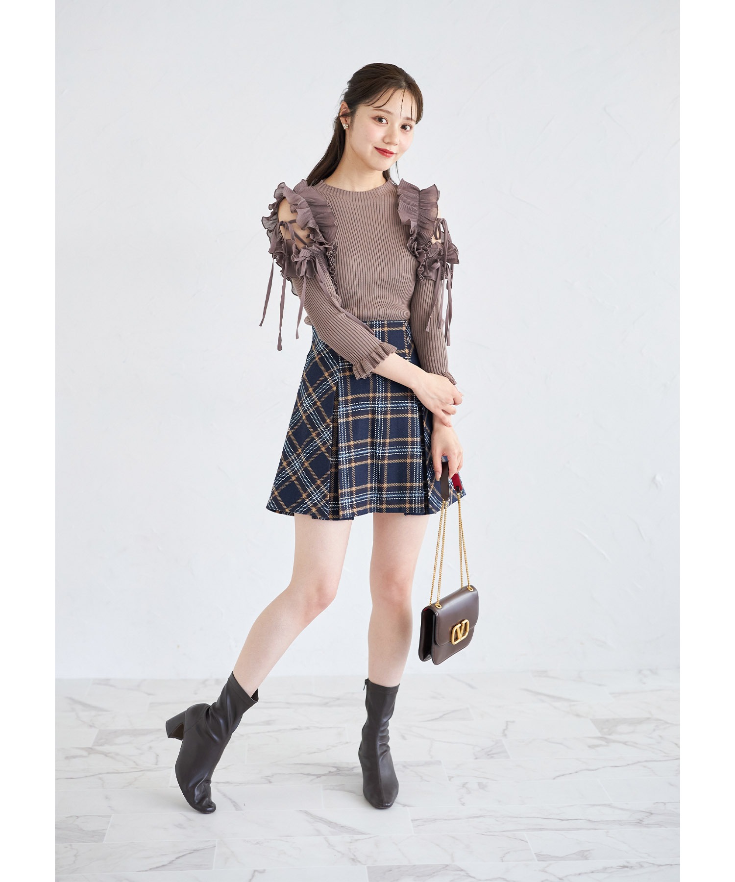 トッコクローゼット tocco closet インナーパンツ付きチェック