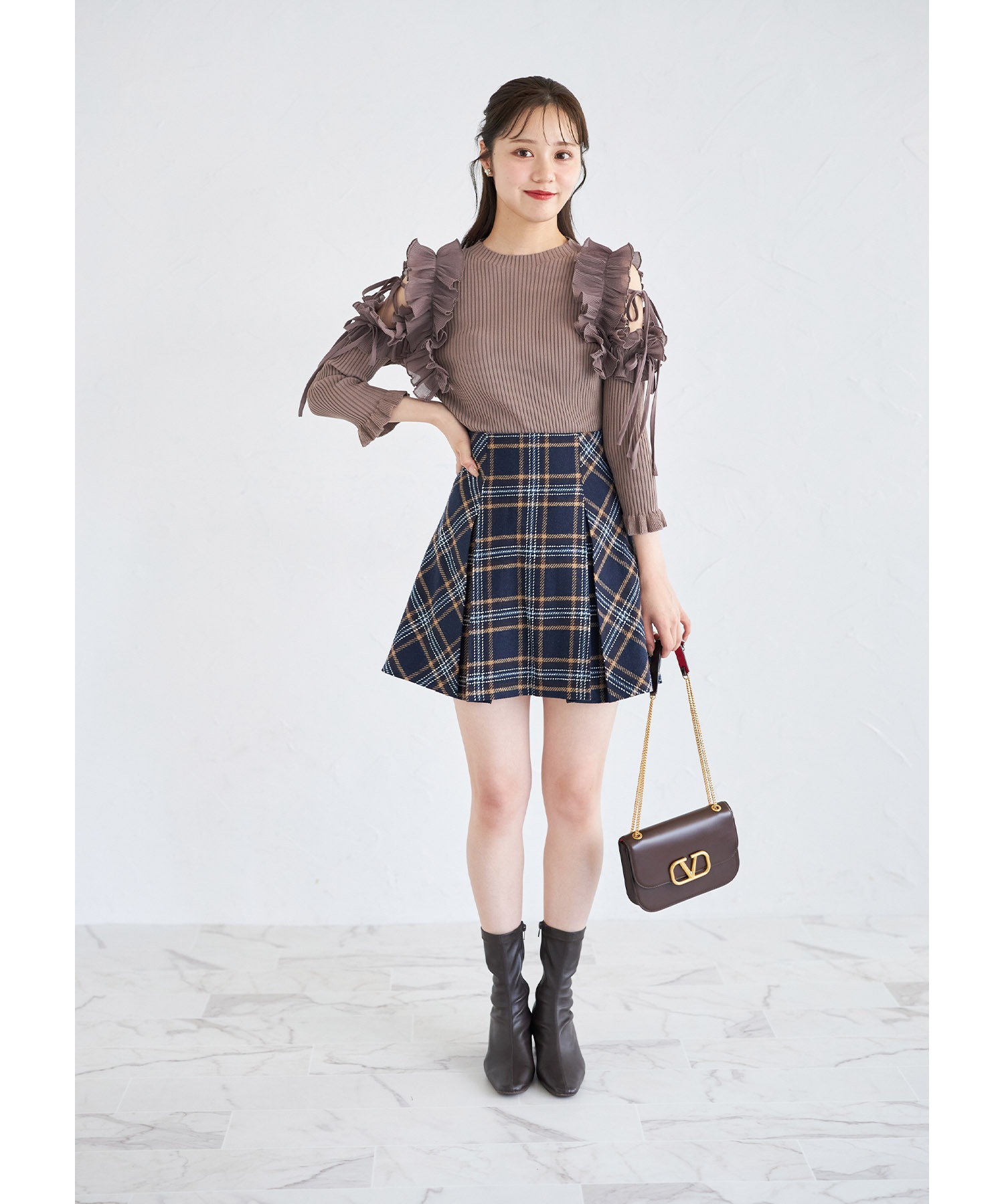 トッコクローゼット tocco closet インナーパンツ付きチェック