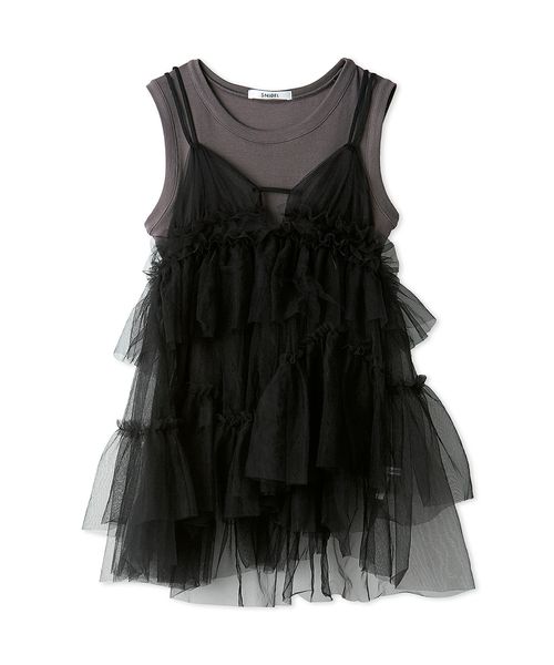 セール 50%OFF】チュールキャミレイヤードトップス(506632799 セール 50%OFF】チュールキャミレイヤードトップス(506632799