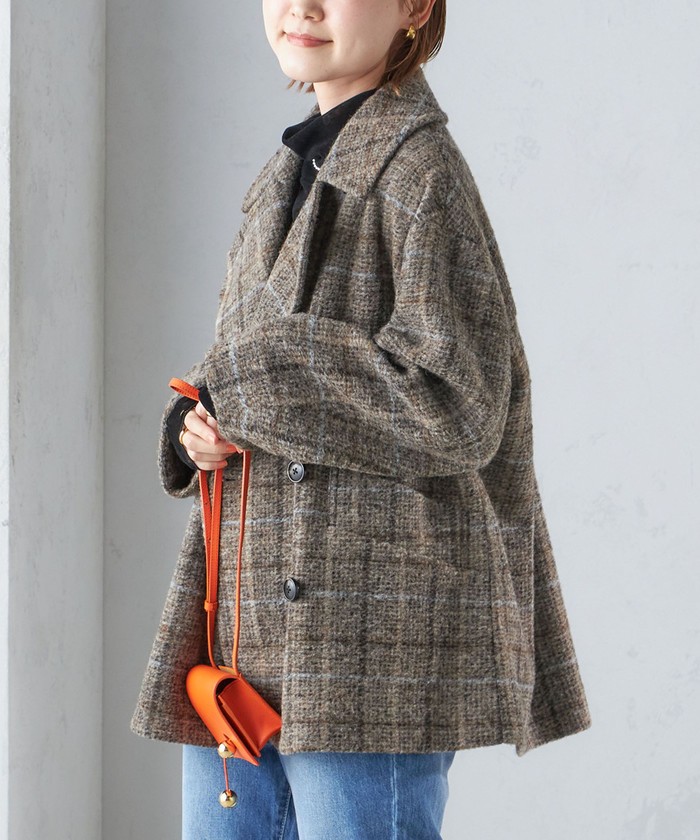 セール 30%OFF】スライバー チェック ショート Pコート セール 30%OFF】スライバー チェック ショート Pコート
