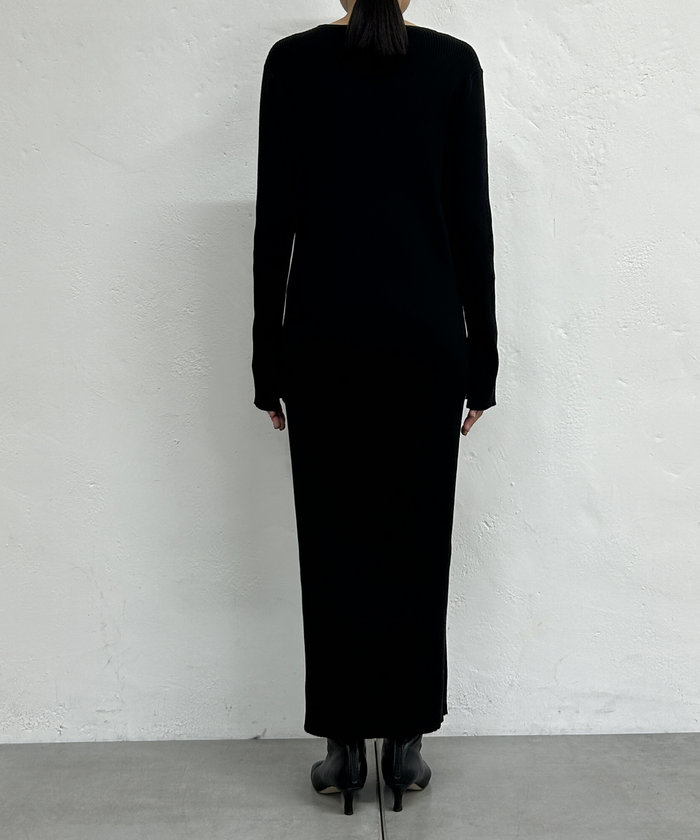 セール】【Loungedress】シンプルリブニットワンピース