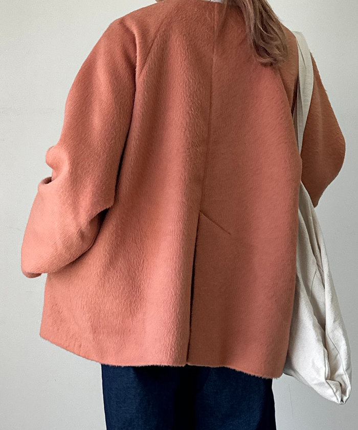 クーポン】【セール 61%OFF】【un dix cors】シャギーノーカラー