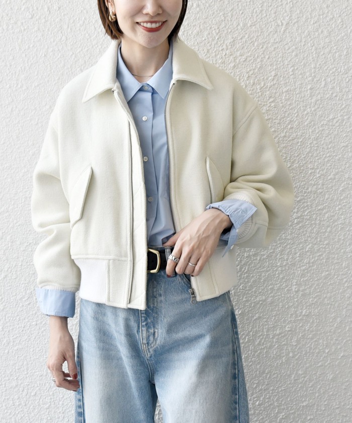 セール 40%OFF】SHIPS any: ウールミックス 襟付き コンパクト セール 40%OFF】SHIPS any: ウールミックス 襟付き コンパクト