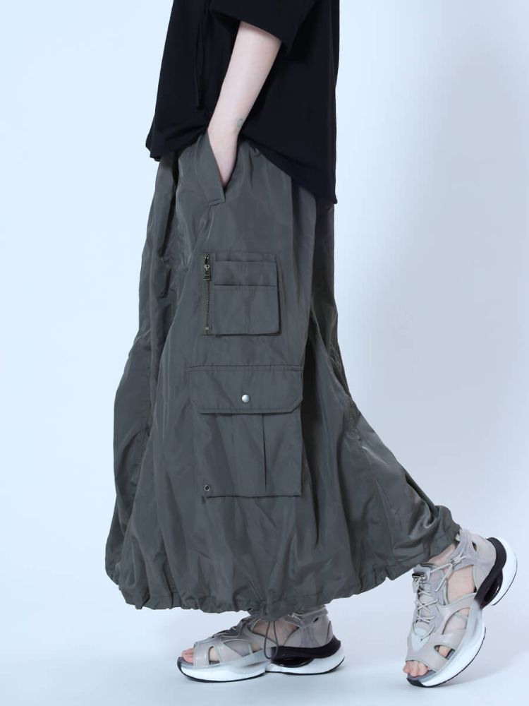 LASUD シャーリングデザインフレアスカート ラシュッド LASUD シャーリングデザインフレアスカート