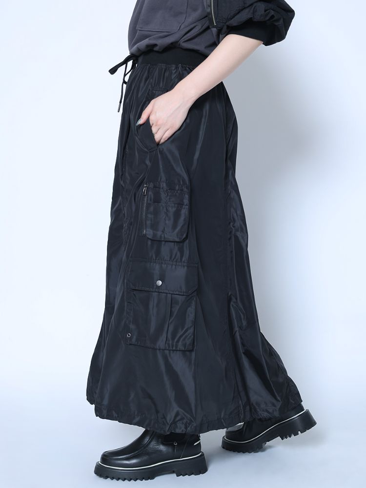 ラシュッド LASUD シャーリングデザインフレアスカート