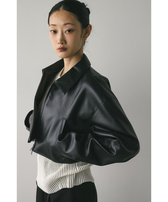 【STYLEMIXER】 ステンカラーフェイクレザージャケット セール】ステンカラーフェイクレザージャケット（その他アウター