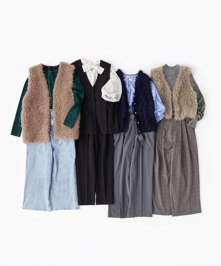 セール 30%OFF】ペプラムジレ／セットアップ対応【洗濯機洗い可
