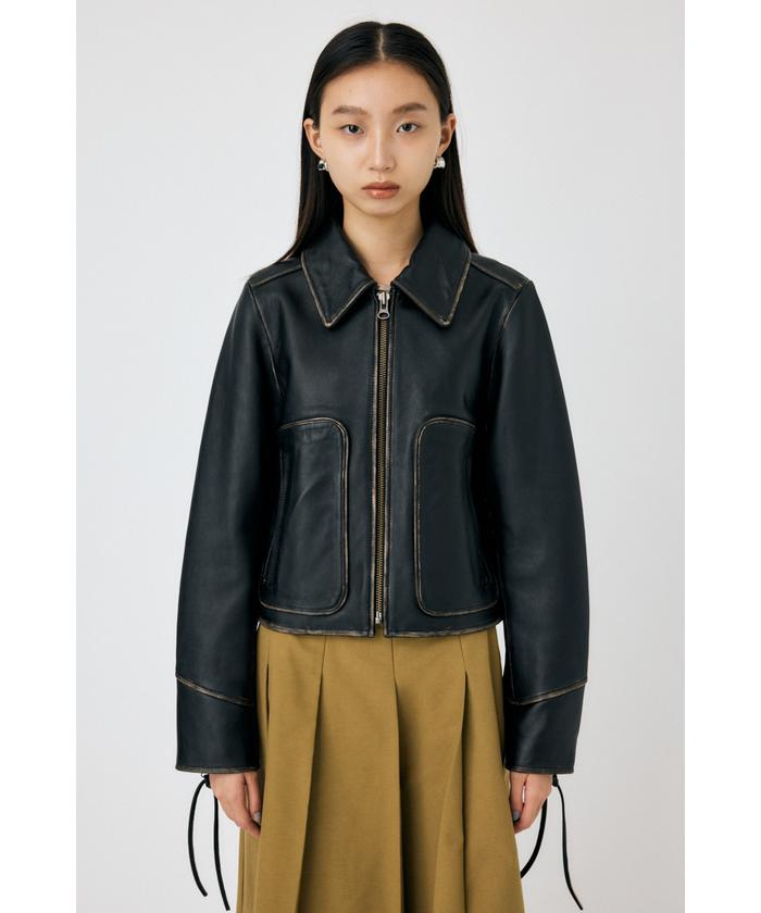 MOUSSY アウター F/LEATHER A-2 FLIGHT ジャケット レディース