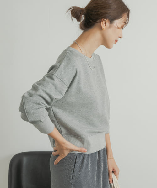 クーポン】【セール 30%OFF】コンパクトラメスウェット
