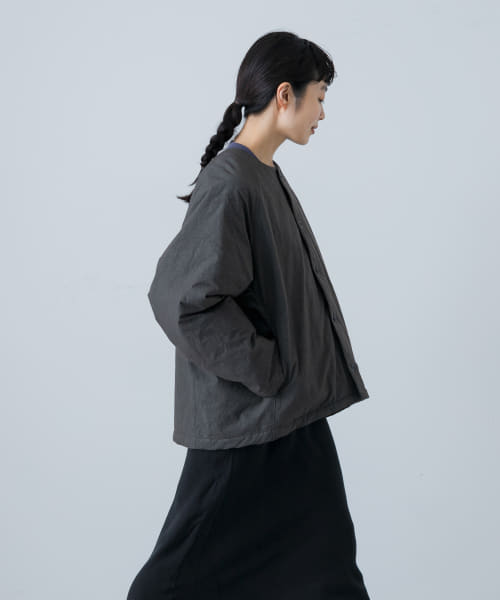 中綿ノーカラージャケット(506853896) | かぐれ(KAGURE) - d fashion