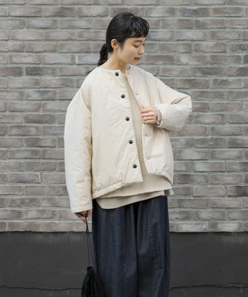 中綿ノーカラージャケット(506853896) | かぐれ(KAGURE) - d fashion