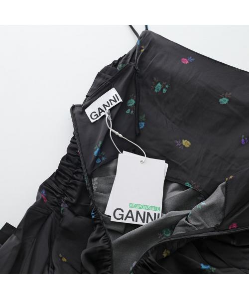 GANNI ガニー ワンピース Double Satin String Long Dress F8582
