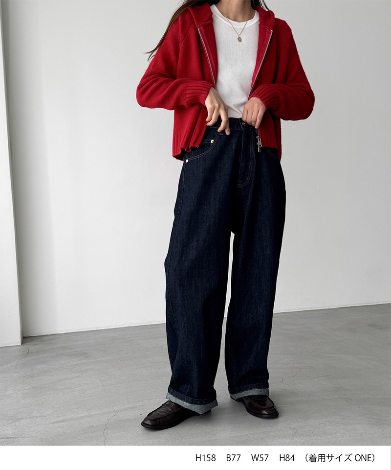 CANAL JEAN ソフトニットラグランZIPパーカー CANAL JEAN ソフトニットラグランZIPパーカー