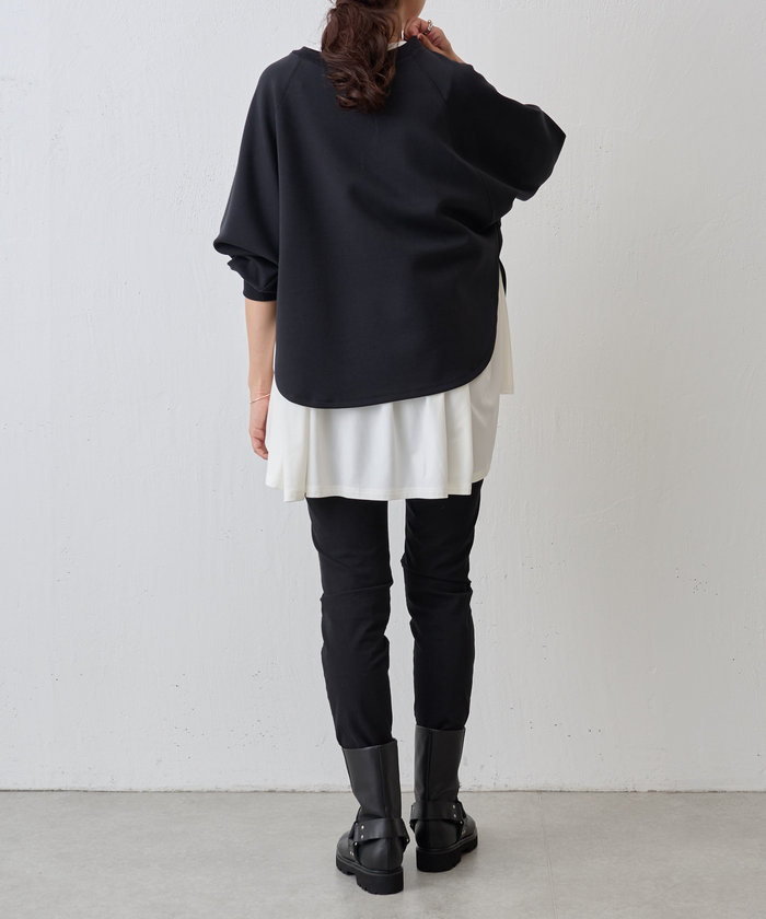 BEARDSLEY ビアズリー　裏起毛トロミジャージービッグTee ブラック PICK UP】裏起毛トロミジャージービッグTee - BEARDSLEY