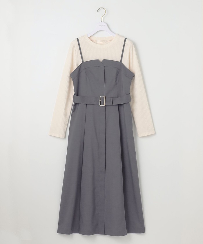 セール 30%OFF】【2SET】ビスチェワンピース×シアーラッセルプル