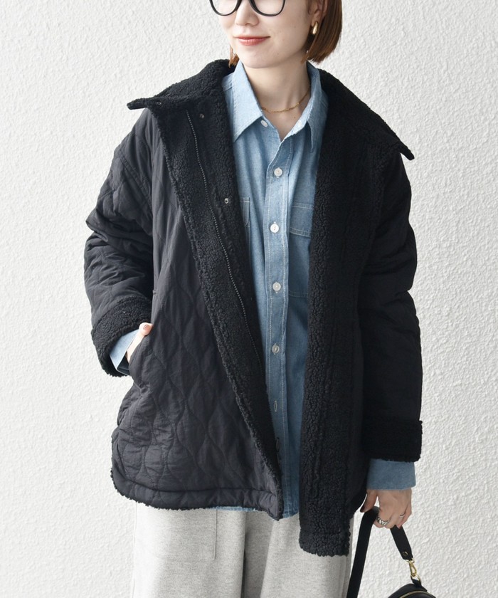セール 30%OFF】SHIPS any: キルティング × ボア リバーシブル