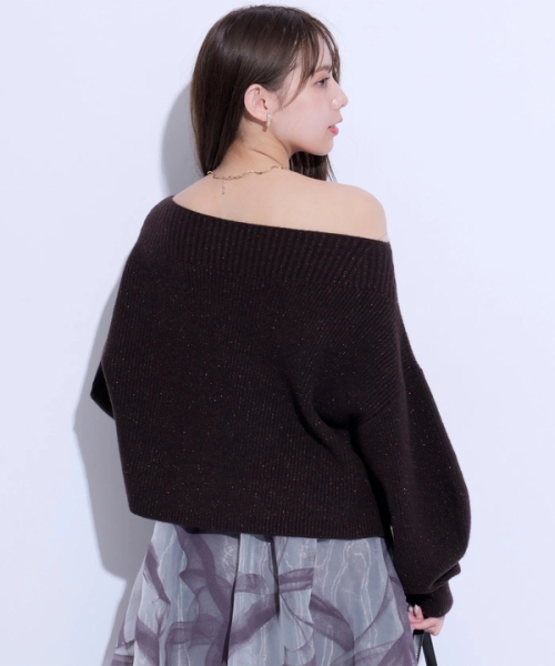★DaTuRa★ダチュラ★スタッズ付き★オフショルニット★ブラック★黒★新品★ セール 50%OFF】アクアオフショルニット(506858159) | マイ