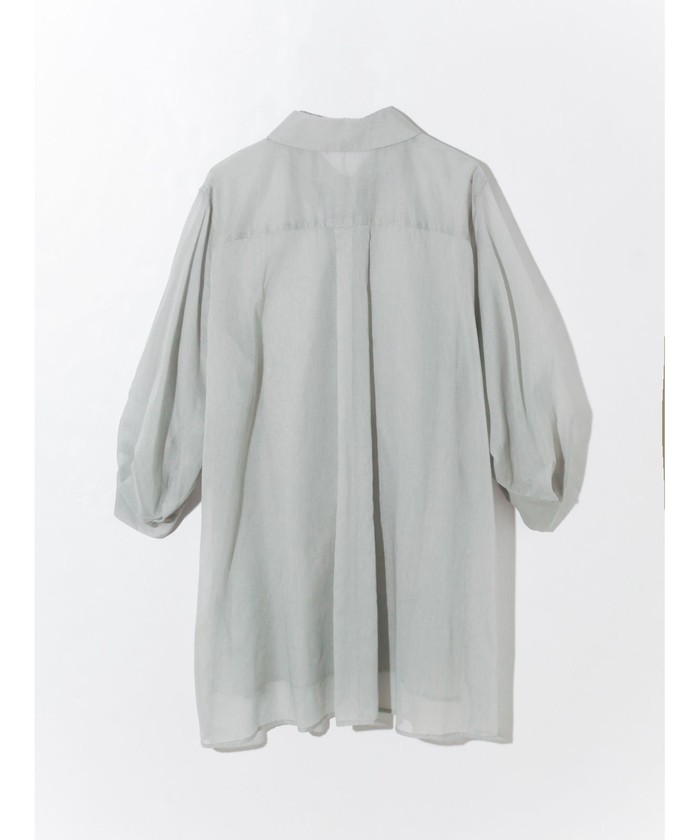 MIDIUMISOLID Lady's シアースリットスリーブチュニックシャツ