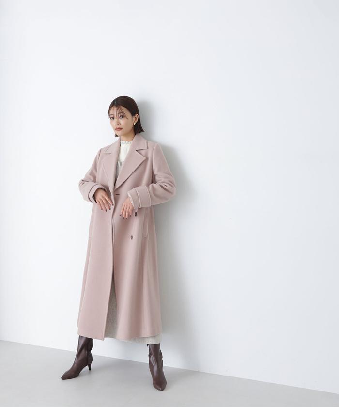 ナチュラルビューティベーシック ベルテッドコート ラテベージュ PS