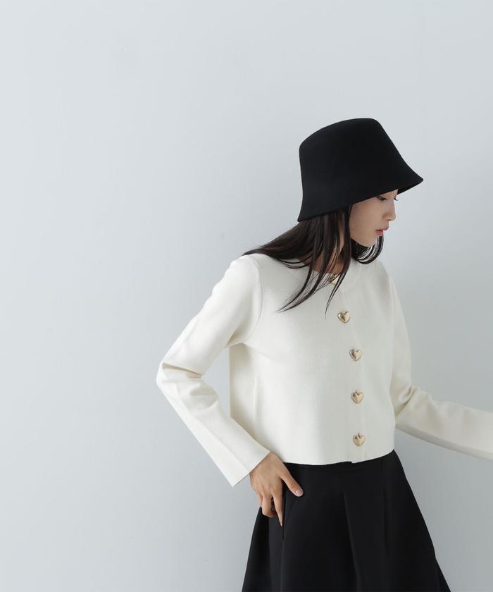 ハートボタンニットジャケット 24AW(506616255) | ナチュラル ハートボタンニットジャケット 24AW(506616255) | ナチュラル
