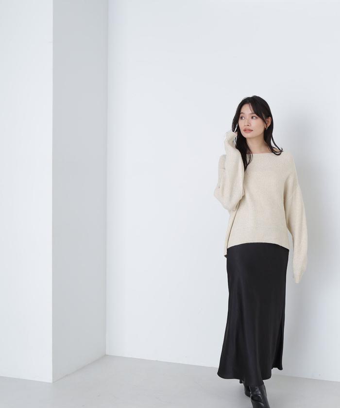 オフショルラメオーバーニット 24AW(506645725) | ナチュラルビューティーベーシック(NATURAL BEAUTY BASIC) - d  fashion