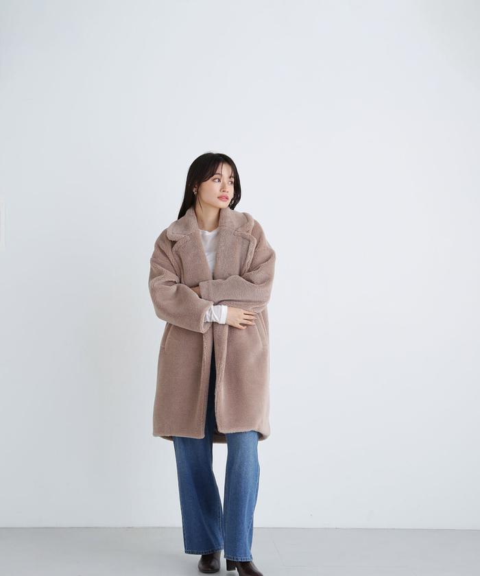 セール】ボアロングコート 24AW(506737512) | ナチュラル