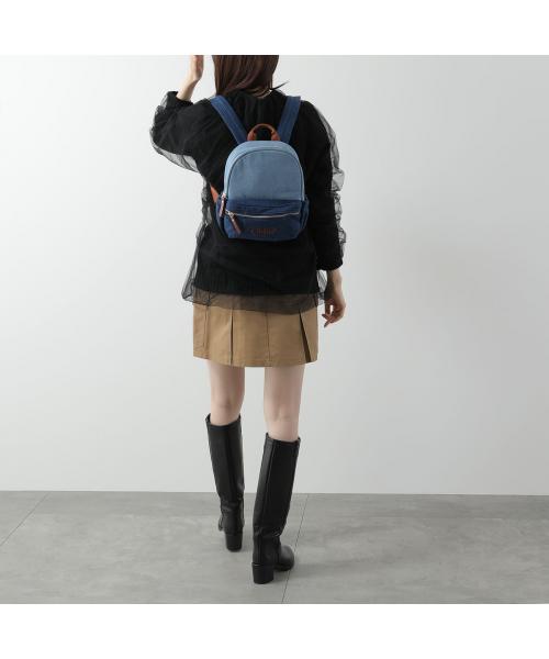 セール】Chloe KIDS バックパック C20280 ロゴ刺繍 デニム セール】Chloe KIDS バックパック C20280 ロゴ刺繍 デニム