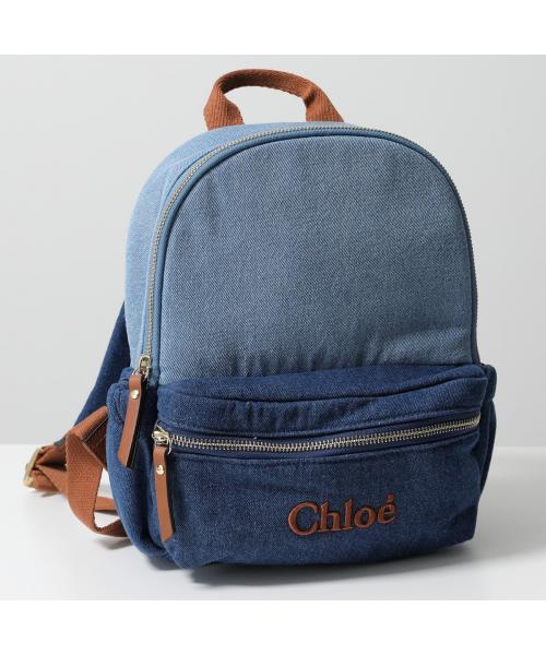 セール】Chloe KIDS バックパック C20280 ロゴ刺繍 デニム セール】Chloe KIDS バックパック C20280 ロゴ刺繍 デニム