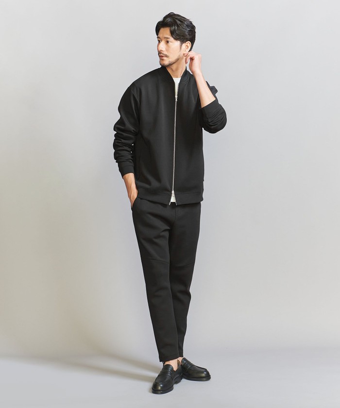 WEB限定 WARDROBE SMART】ダブルニット ジップブルゾン