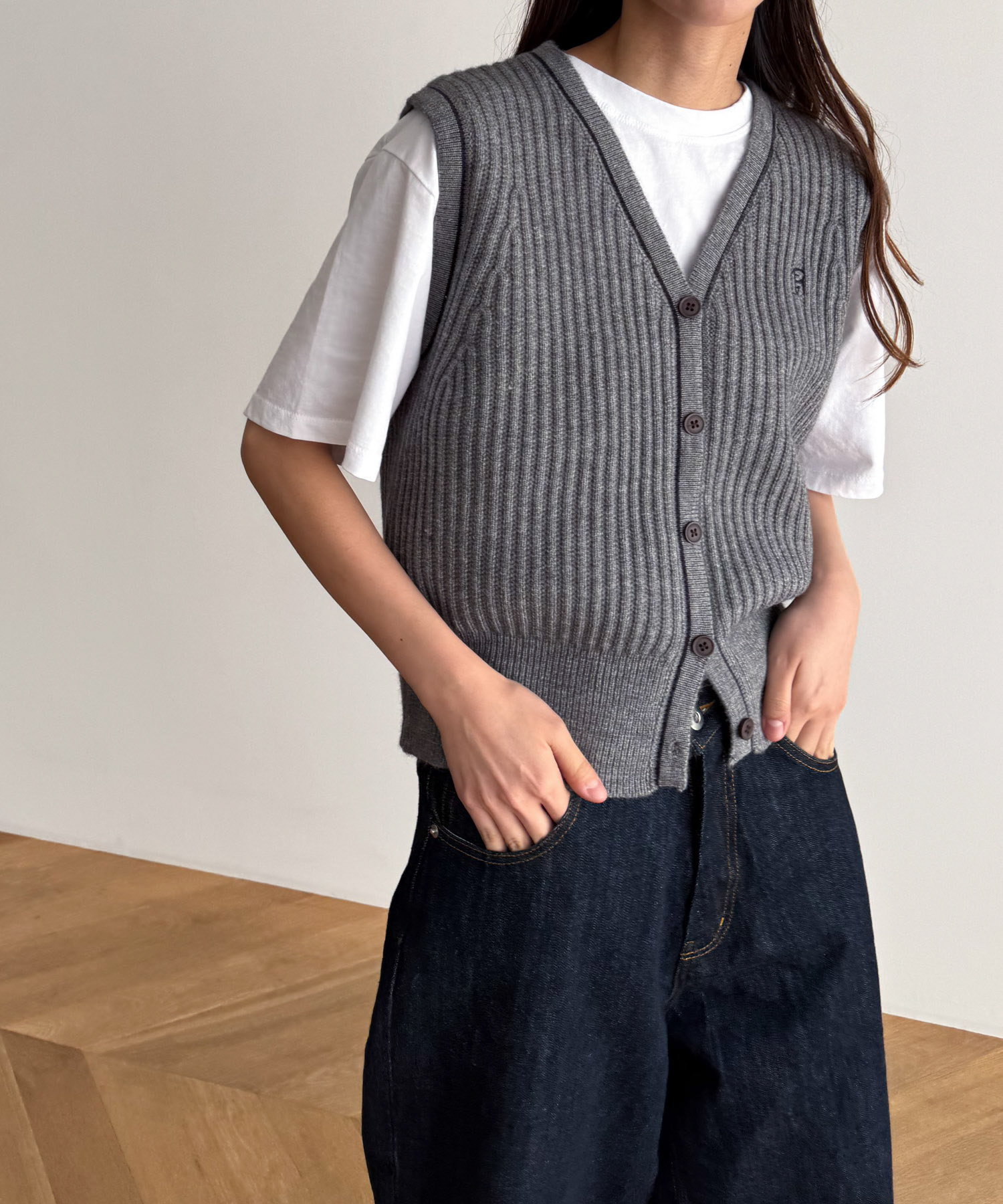 【canal jean】ダウンベスト ネイビー canal jean】ダウンベスト ネイビー